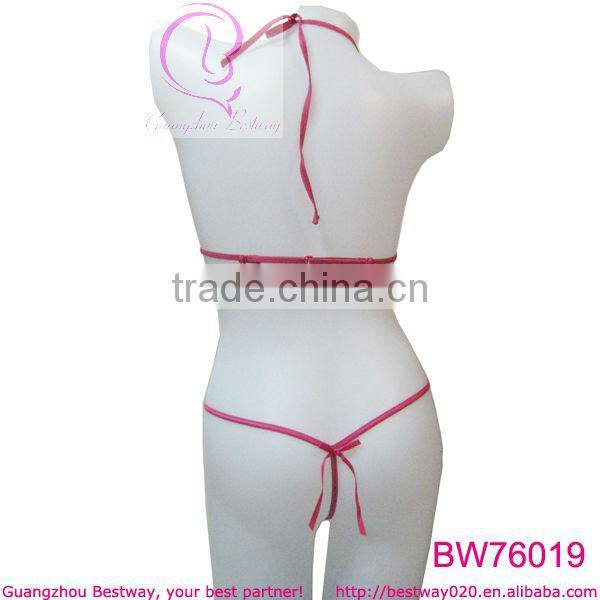 Sexy cheap pink transparent lingerie in women lingerie