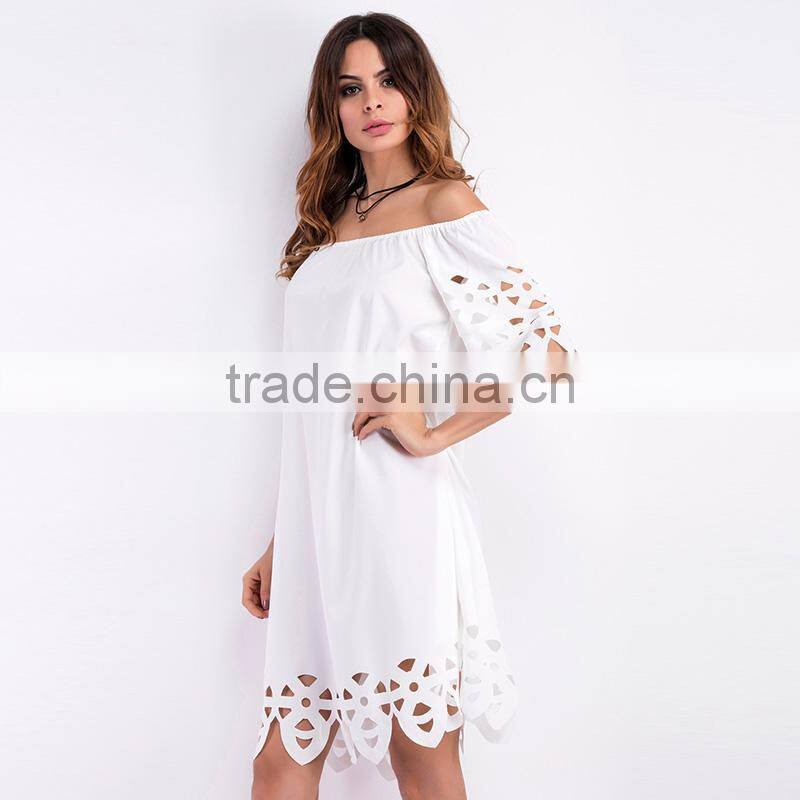Maxnegio gorgeous white hollow out women summer dresses