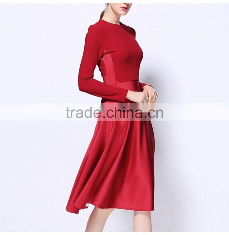 Maxnegio 2017 Fashion Elegant Office Lady Dress Long Sleeve Loose Dress