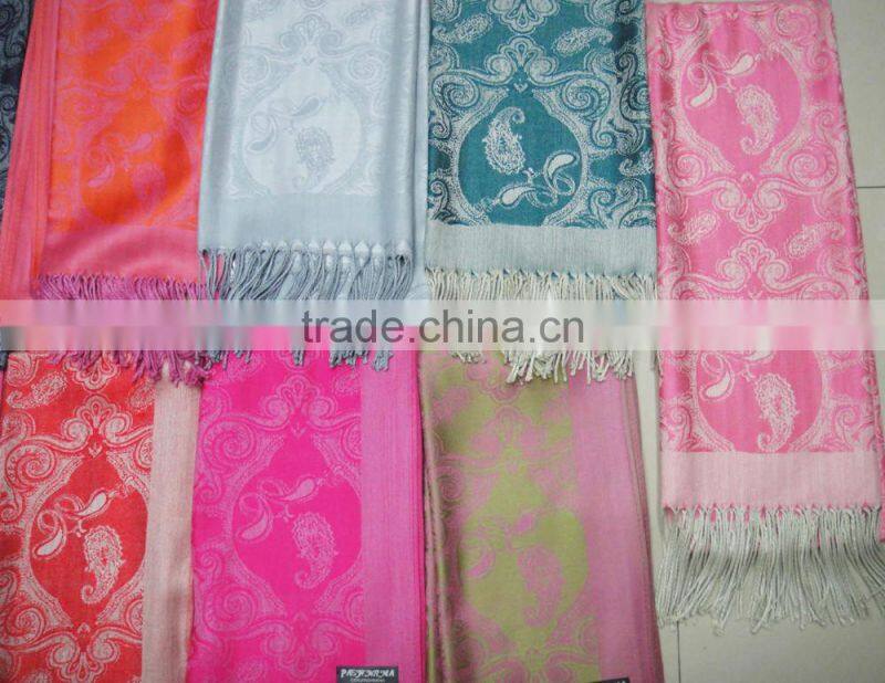 New hot popular ladies jacquard paisley floral viscose scarf for dubai