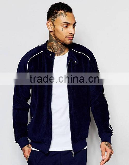 Vintage towelling plain track jacket for men