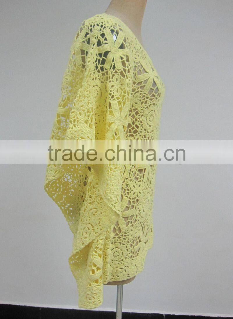 new fashion crochet western ladies summer beach wear kaftans