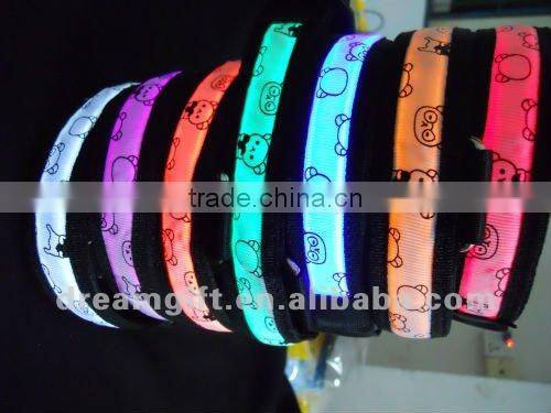 Glow in the night flashing Led dog Collar 4 size cheap price