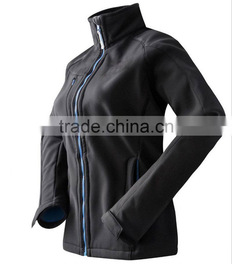 cool black camping sport softshell jacket for women