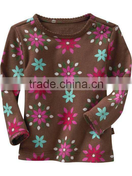 BABIES DOT PRINTED T SHIRT WITH PLACKET OPEN AT SHOULDERS