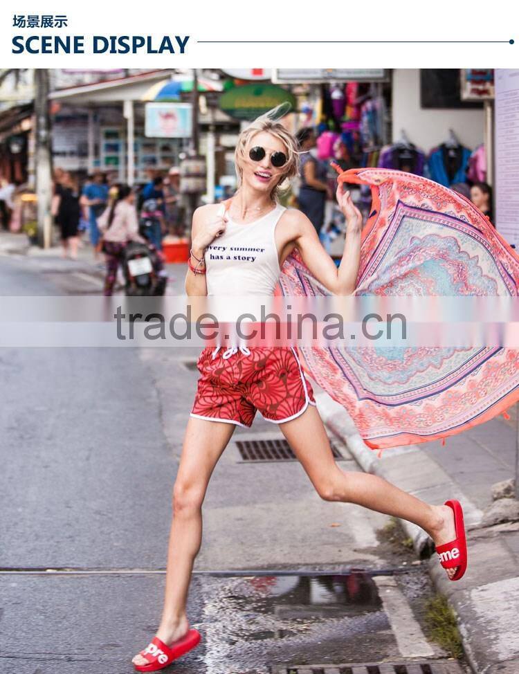 Digital Printed Ladies Hign Quality Sports Shorts Ready Made Women Swim Wear