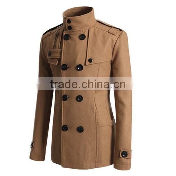 Hot sale 4 colors and 4 size for choice casual European stylish mature men coat woolen