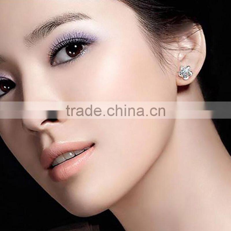 Popular Silver Flower Shape Stud Earrings For Ladies
