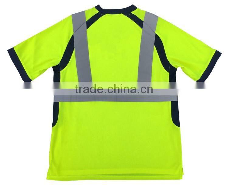 OEM fluorescent clothes yellow brand security shirt