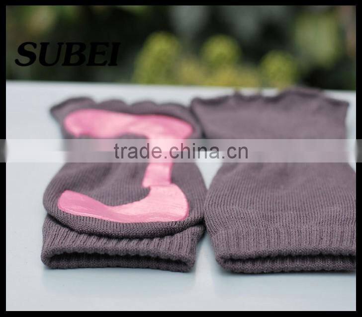 support & Open toe non-slip breathable cotton knitted yoga pliate socks