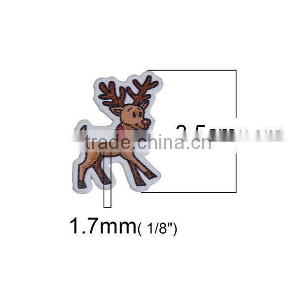 Wood Sewing Buttons Scrapbooking 2 Holes Christmas Reindeer Brown