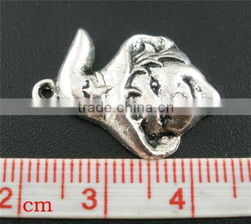 30PCs Antique Silver Halloween Wizard Hat Charms Pendants 16x23mm