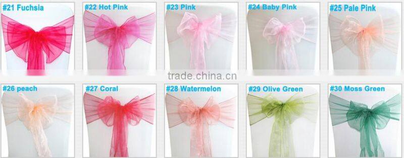 Factory Supply 18x 275cm ORGANZA SASHES CHAIR COVER BOW SASH WIDER SASHES FOR A FULLER BOW