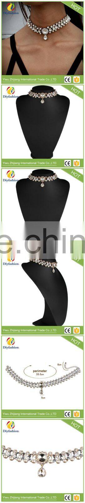 Hot Boho Collar Choker Drop Crystal Beads Necklace Vintage Statement Beads Neck Jewelry