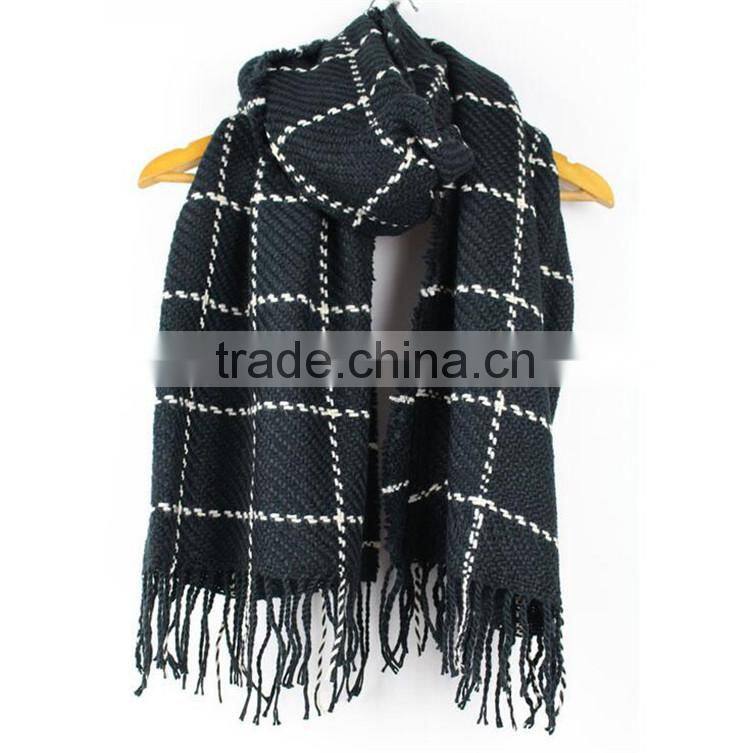 Women Winter Plaid Cashmere Scarf Warm Pashmina scarf RL-241
