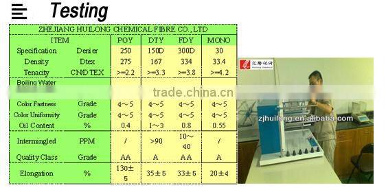 polyester dope dyed filament POY 250D/48F SD