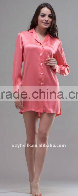 Women's Silk Short Sleeve Nightshirts