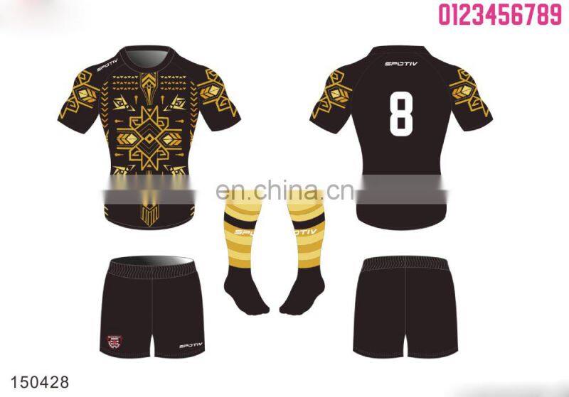 2016 new custom design rugby jersey with sublimation