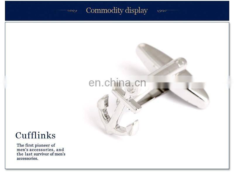 Boat Anchor Men Shirt Silver Cufflinks