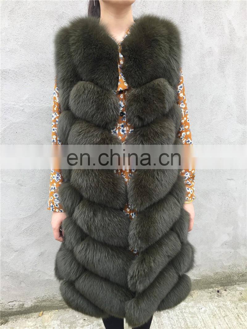 Women Fashion Winter Vests Imports Low Price Real Fox Fur Vest Italian Fur Vest