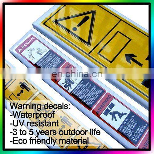 Safety labels - Screen printed - Outdoor life 5 years (WD-12007)