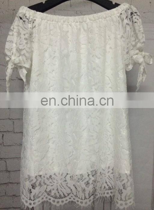 2017 summer lace flower shirt one shoulder shirt cute short slevee shirt for ladies