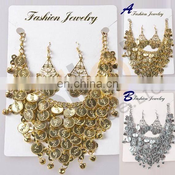 BestDance belly dance accessories gold/silver coin necklace accessories for women OEM