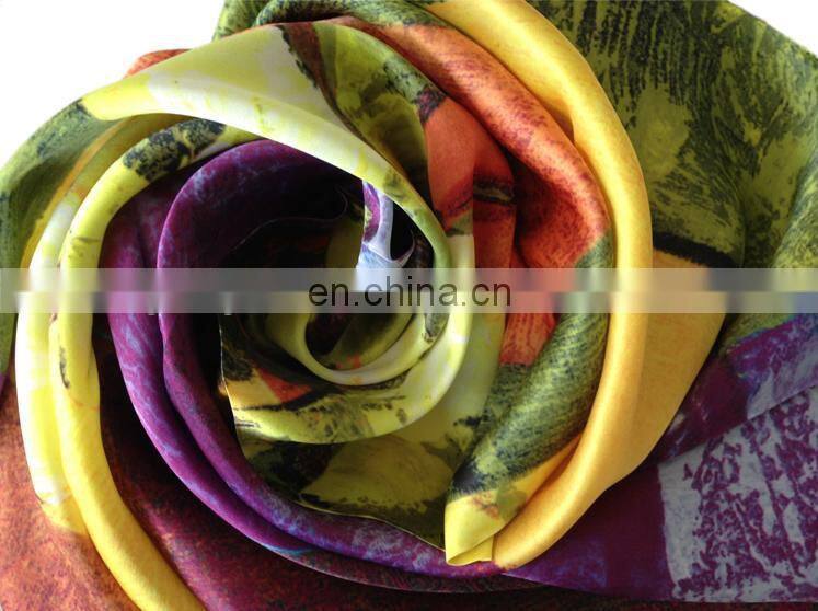 painting square satin silk fashion under scarf