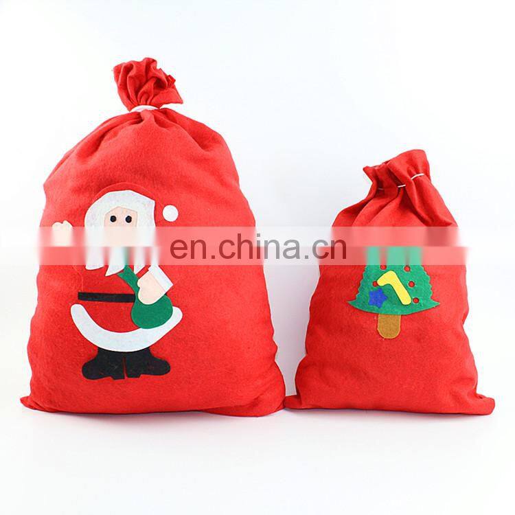 Wholesale bulk felt christmas drawstring gift bags