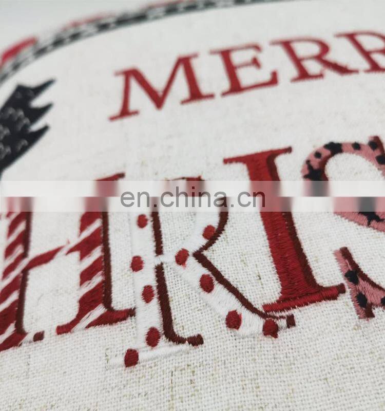 decorative embroidery knit applique scandinavian merry  christmas tree reindeer seasonal cushion pillow