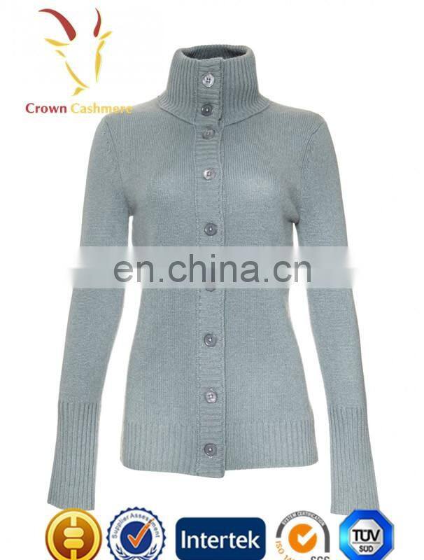 Turtleneck Knitting Lady Cashmere Merino Wool Fancy Thick Cardigan Coat