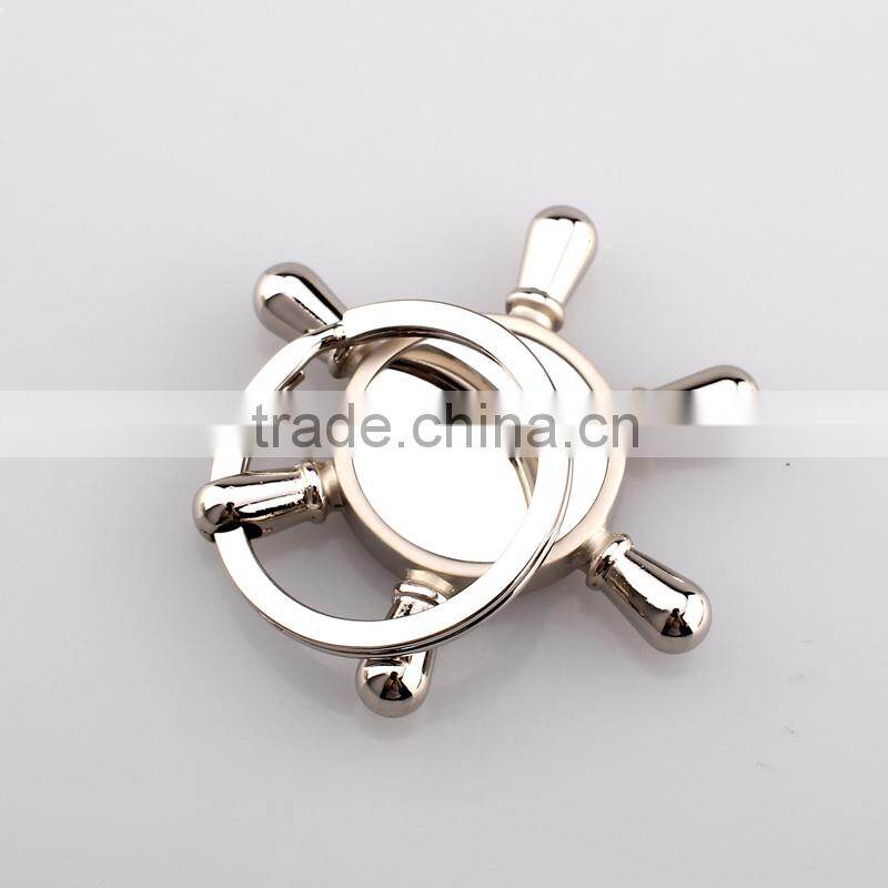Rudder shape custom metal keychain with mirror