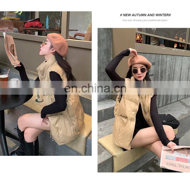 New Arrival Women Down Filled Solid Sleeveless Jacket Custom Winter Down Puffer Vest Short Casual Women's Jackets