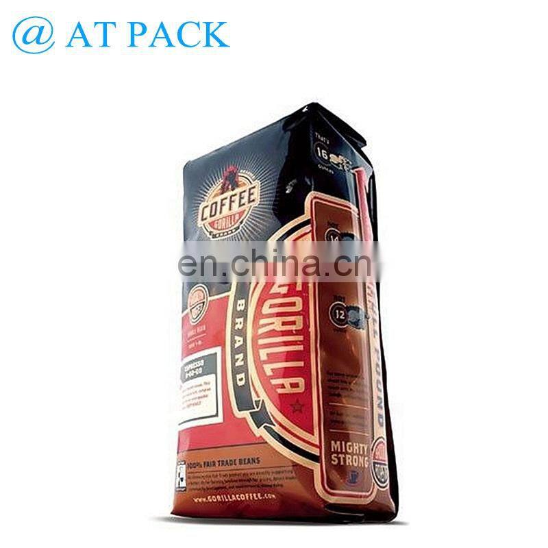 Custom printed matte surface side gusset 12oz coffee bags with valve