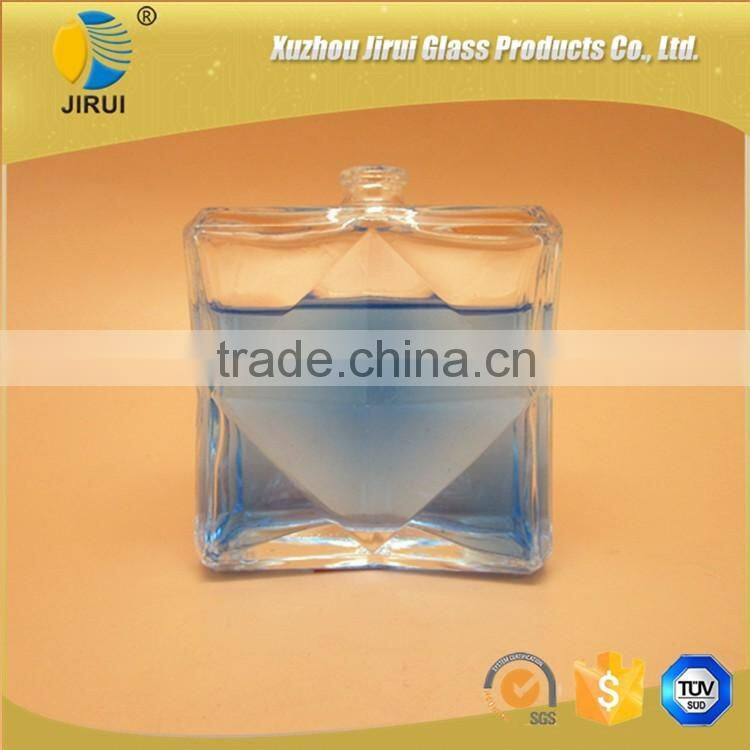 unique shape clear glass perfume bottle