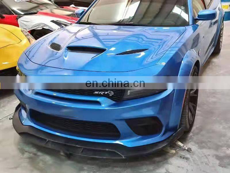 Runde New Arrival For 15-19 Dodge Charger Upgrade SRT Wide Body Kit Front Bumper Wheel Eyebrow Spoiler Wide Fender