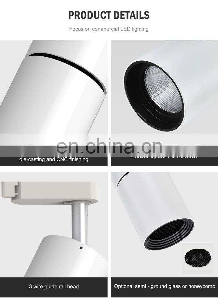 High Lumen Spotlight Magnetic Rail Installation Aluminum COB 12W Led Track Lamp