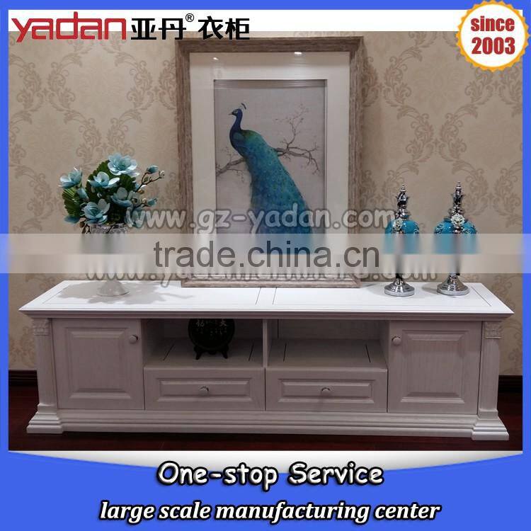 White color TV low cabinet modern style living room TV stand
