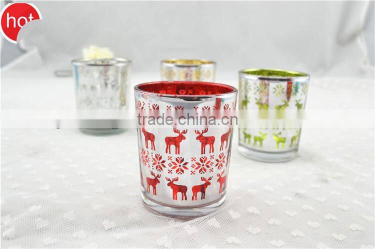 christmas glass votive cup