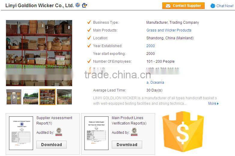 S/3 new product willow&woodchip plant pot, garden flower basket, garden furniture basket with plastic liner