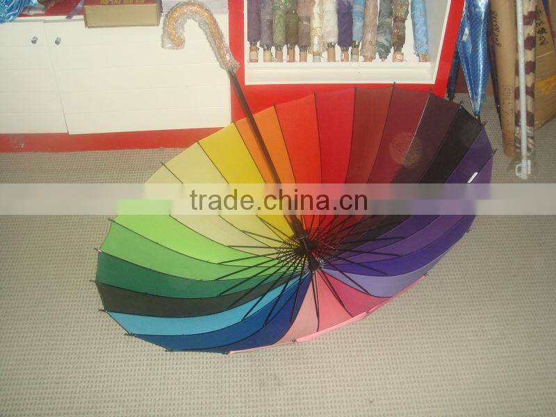 Best selling 24 ribs rainbow umbrella