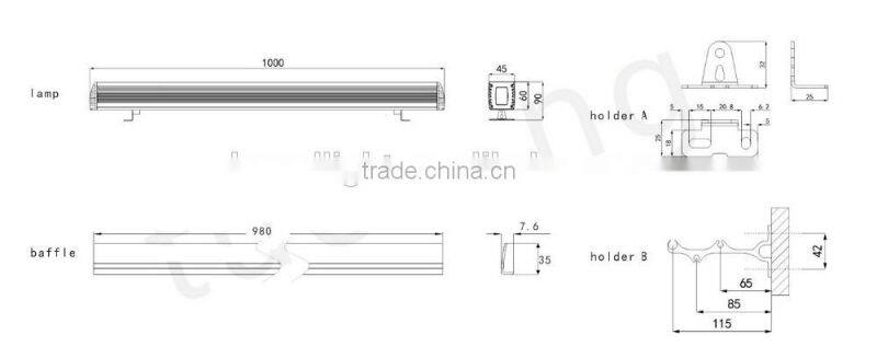 New Design RGBW LED Wall Washer Addressable DMX RGB LED Wall Washer Wireless Control
