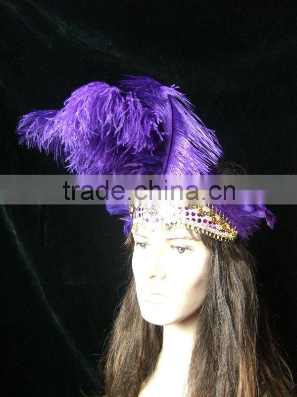 Wholesale Purple Feather Headdress Indian Hairbands Headdress