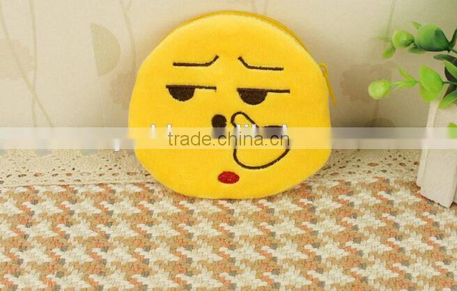 2015 hot sale emoji Coin Purse wallet emoji, hot sale 12 style emoji plush wallets