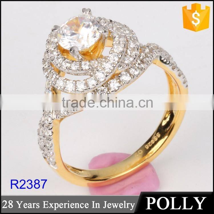 Latest beauty design diamond ring flower shape 925 silver cz ring
