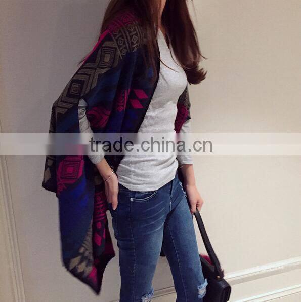 Winter Warm Fashion Ladies Cashmere Tartan Shawl Scarf Manufacturer