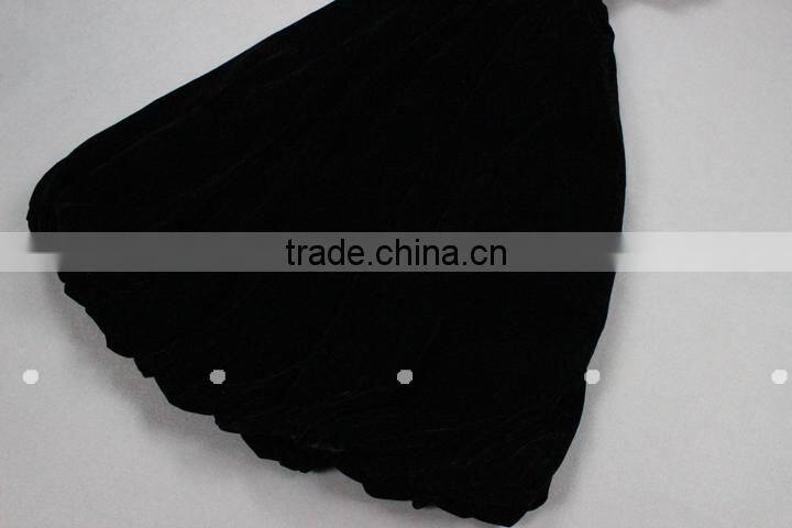 2014 New Arrival name brands black elegant puff sleeve boat neck mid-calf slim fit dress for fashion ladies 140312