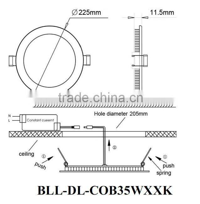 COB 35w led downlight housing case