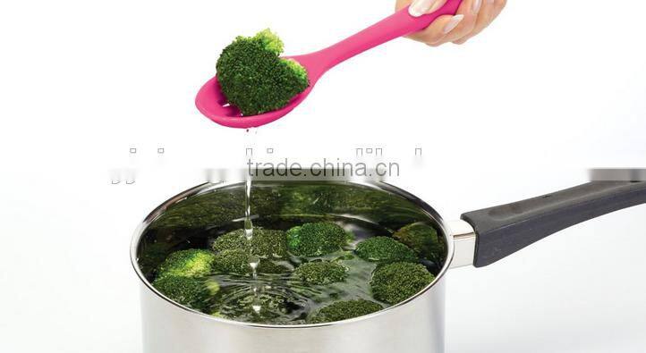 Hot Sale Colorful Food Grade Heat-Resistant Silicone slotted spoon Cooking Utensils