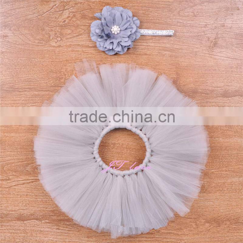 Grey TUTU set -6 month baby Photography skirt